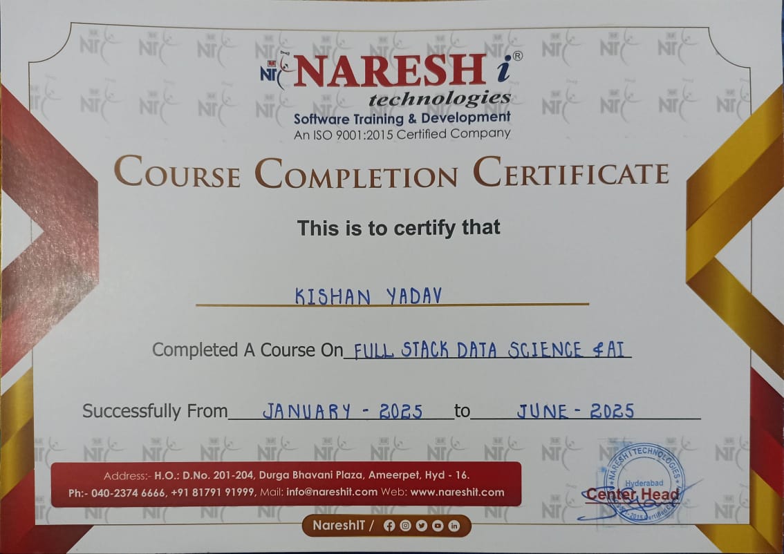 Full Stack Data Science Certificate